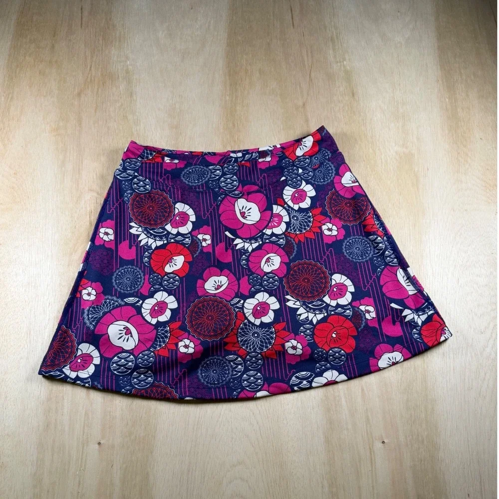 Title Nine Womens XS Floral Skort Navy Pink Athletic Running Hiking Skirt
